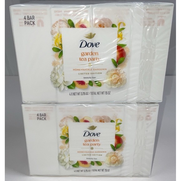 Dove Other - NIP Sealed Dove Garden Tea Party Honeysuckle Gardenia Beauty Bar (2 Packs‎ of 4)